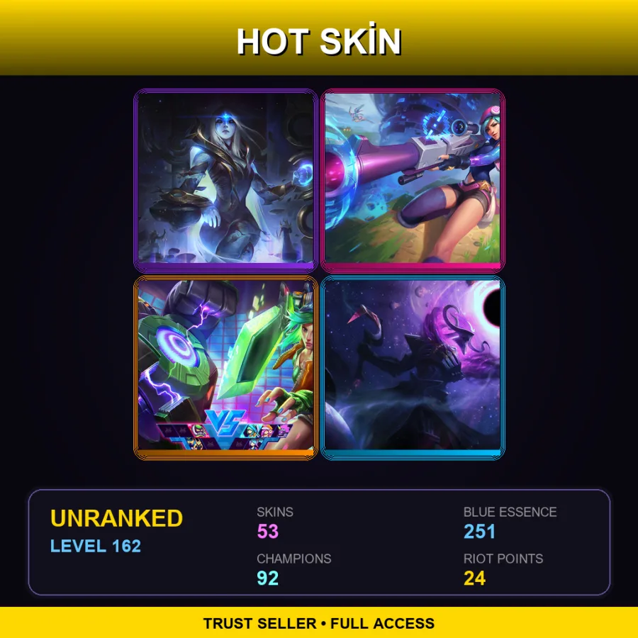 VN | Lv162 | Unranked | 53 Skin | 92 Champ — Snow Day Gnar