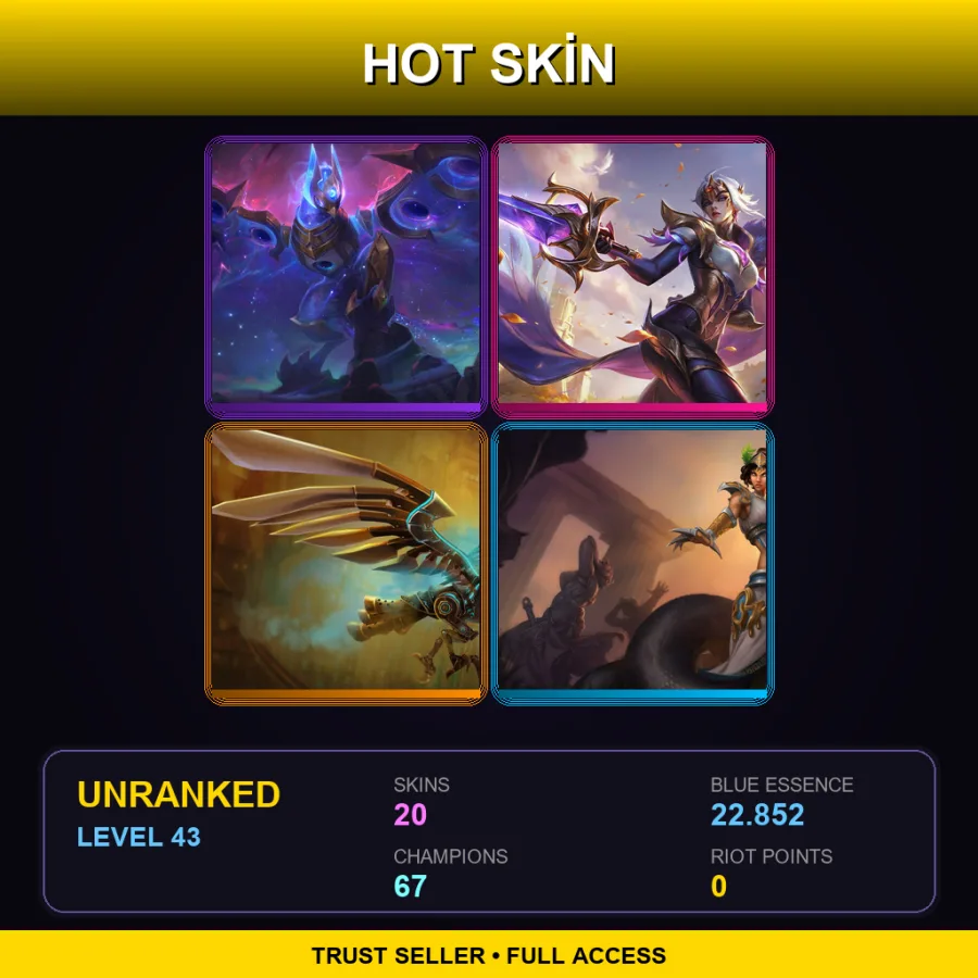 VN | Lv43 | Unranked | 20 Skin | 67 Champ — LoL account