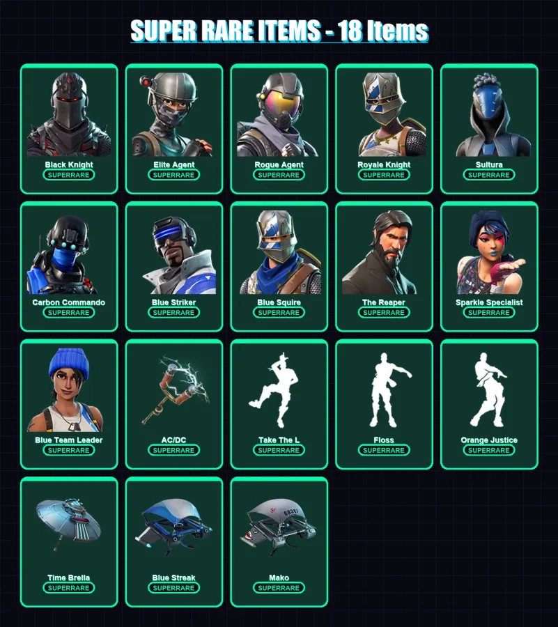 [PS4/PS5/XBOX/PC] | Black Knight | Elite Agent | Rogue Agent | Royale Knight | Sultura | 49 skin | 72 pickaxe | 65 emote | 70 glider | Lv911 — Fortnite account