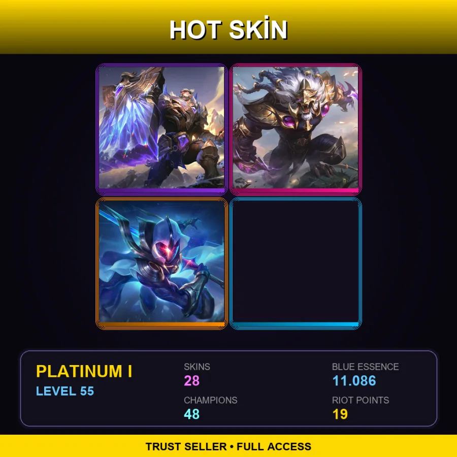 EUW | Lv55 | Platinum I | 28 Skin | 48 Champ