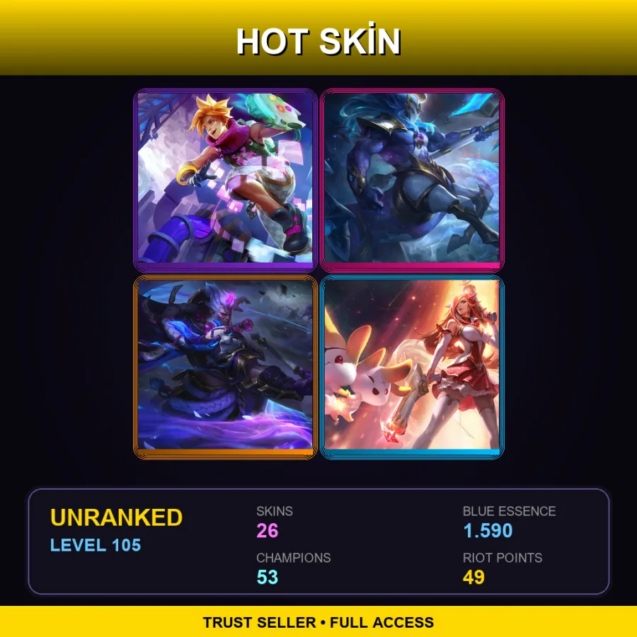LAN | Lv105 | Unranked | 26 Skin | 53 Champ — Cosmic Charger Hecarim