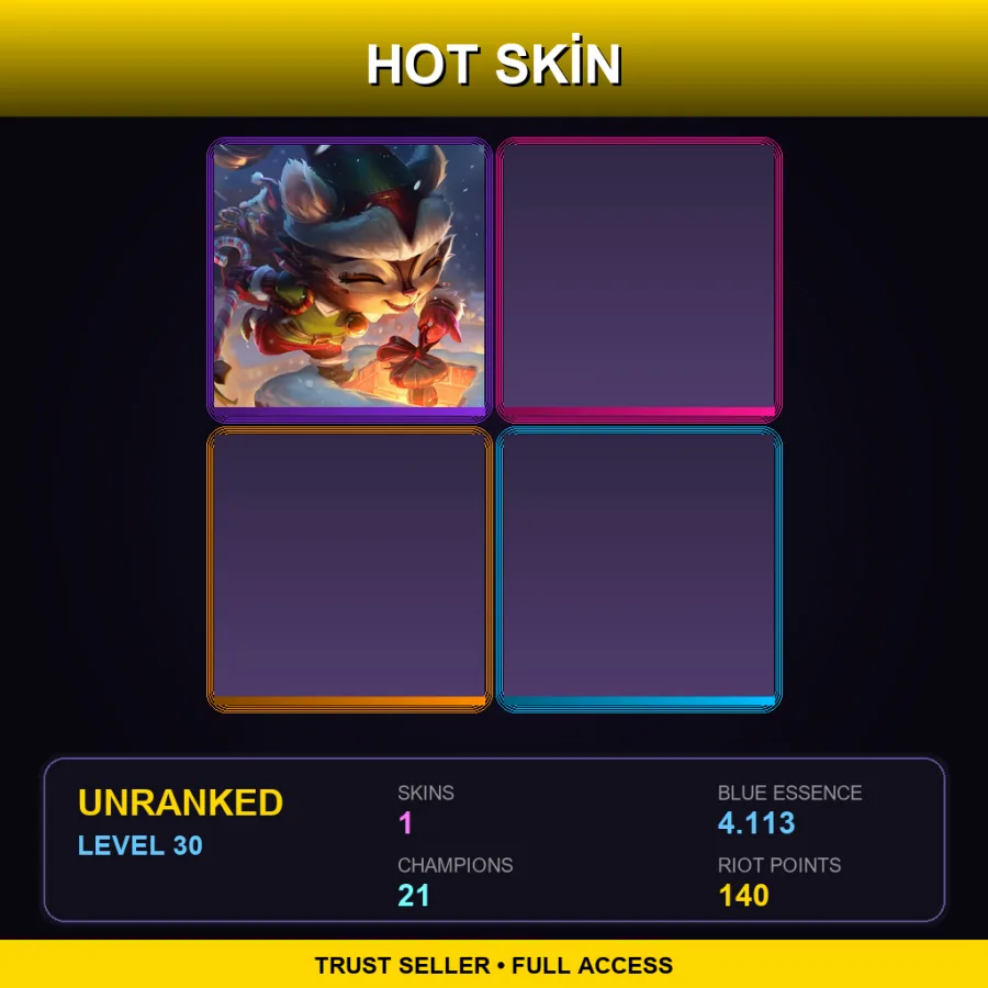NA | Lv30 | Unranked | 1 Skin | 21 Champ