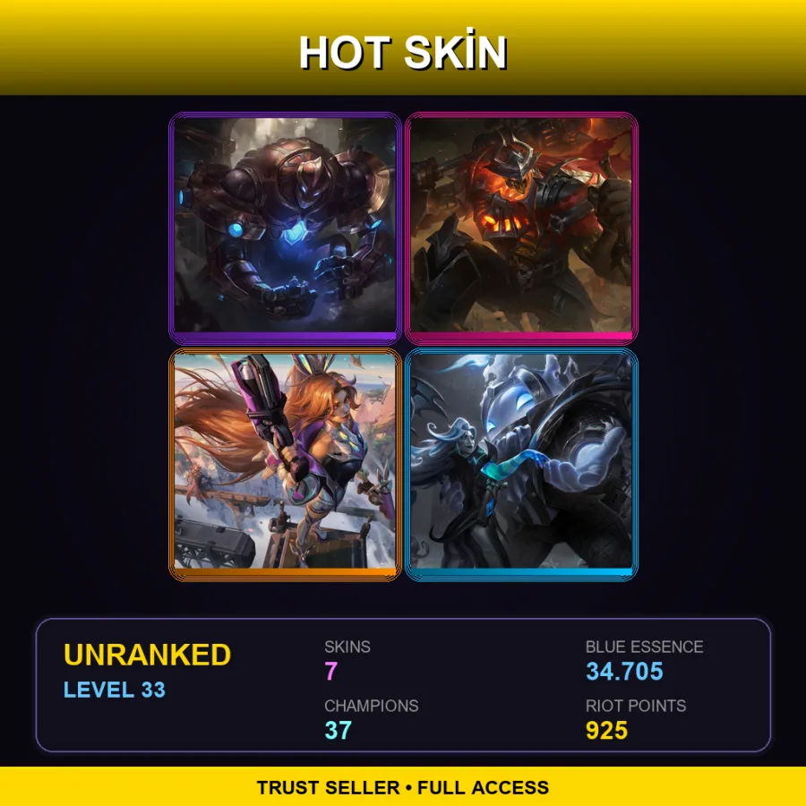 KR | Lv33 | Unranked | 7 Skin | 37 Champ