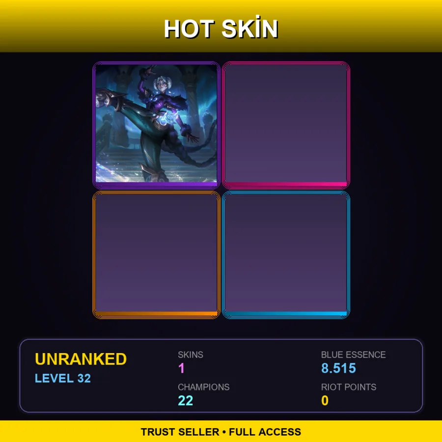 LAN | Lv32 | Unranked | 1 Skin | 22 Champ