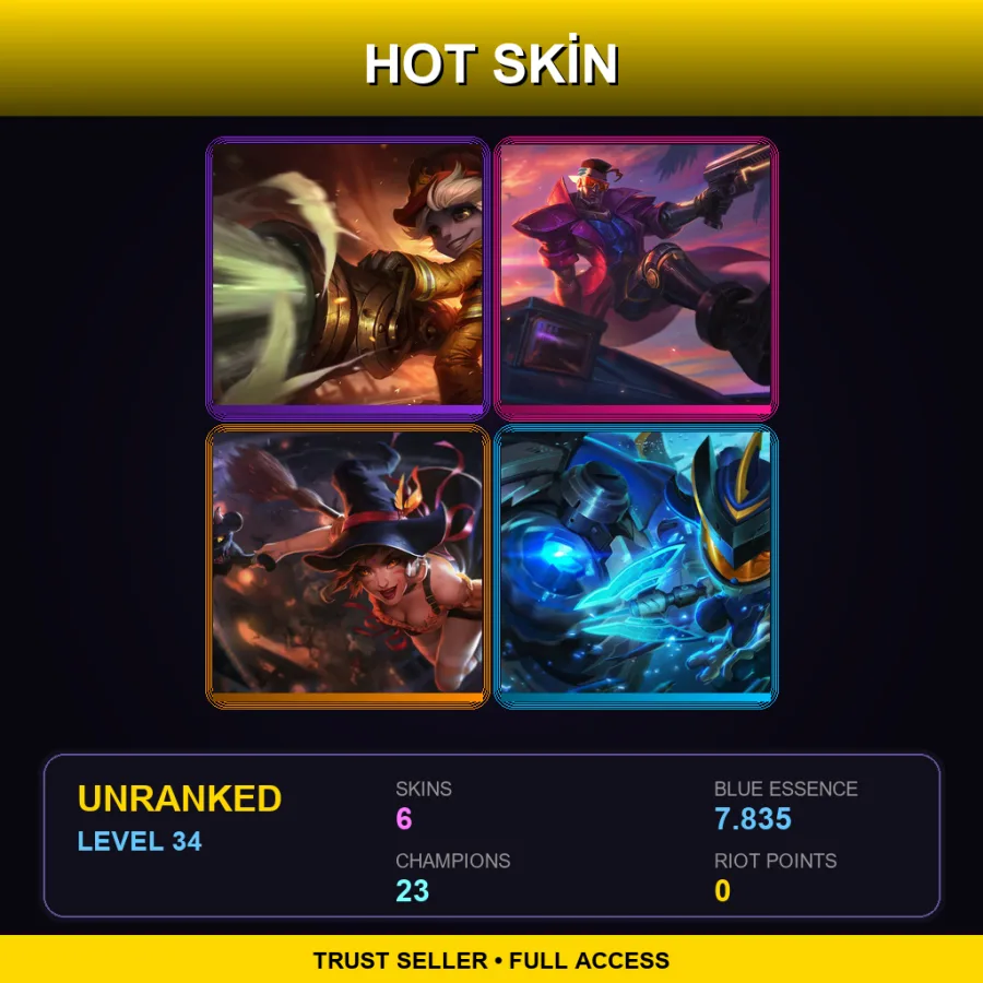 EUW | Lv34 | Unranked | 6 Skin | 23 Champ