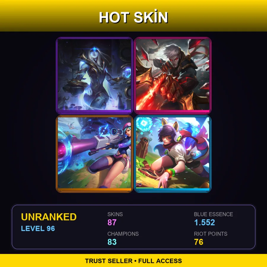 NA | Lv96 | Unranked | 87 Skin | 83 Champ
