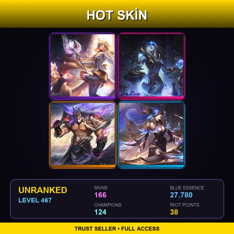 TR | Lv467 | Unranked | 166 Skin | 124 Champ — Temple Jax