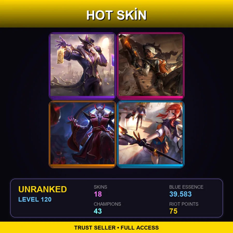 LAN | Lv120 | Unranked | 18 Skin | 43 Champ
