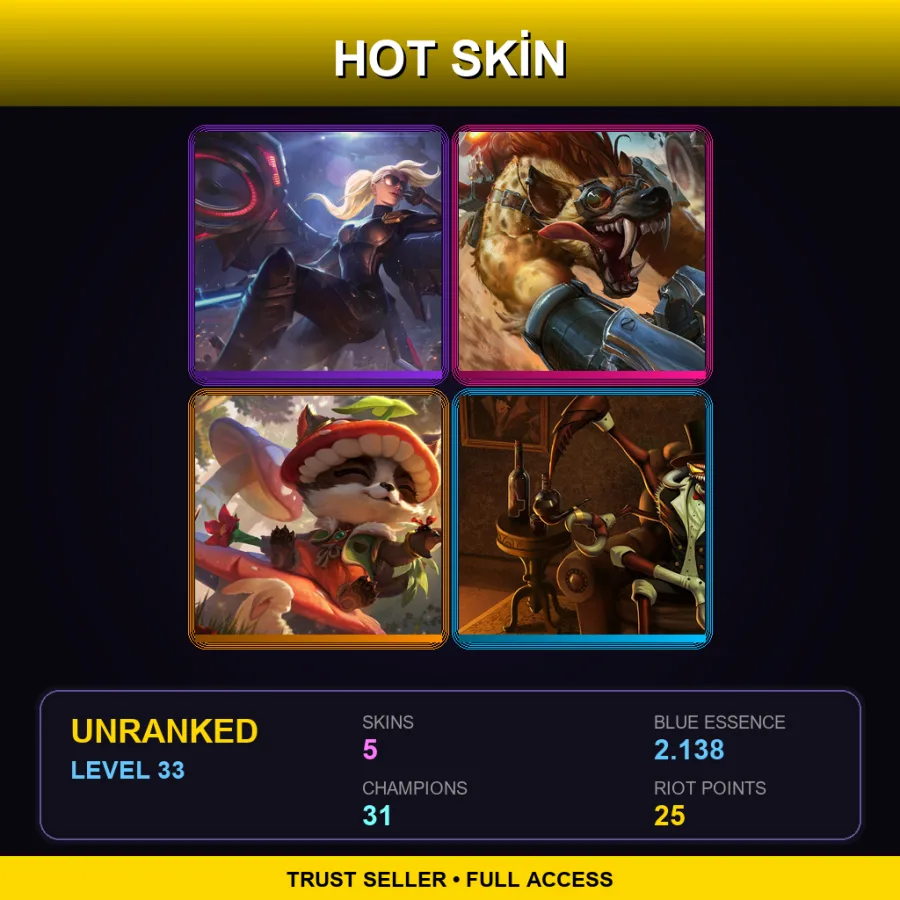 LAS | Lv33 | Unranked | 5 Skin | 31 Champ