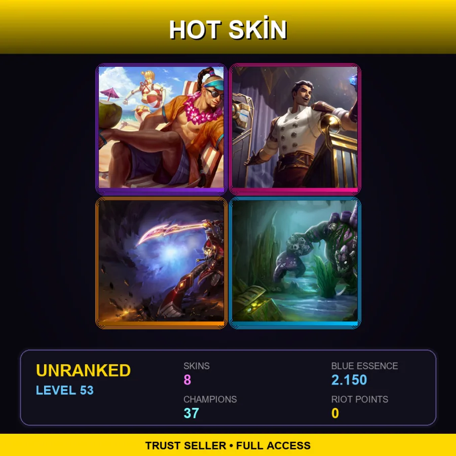 BR | Lv53 | Unranked | 8 Skin | 37 Champ
