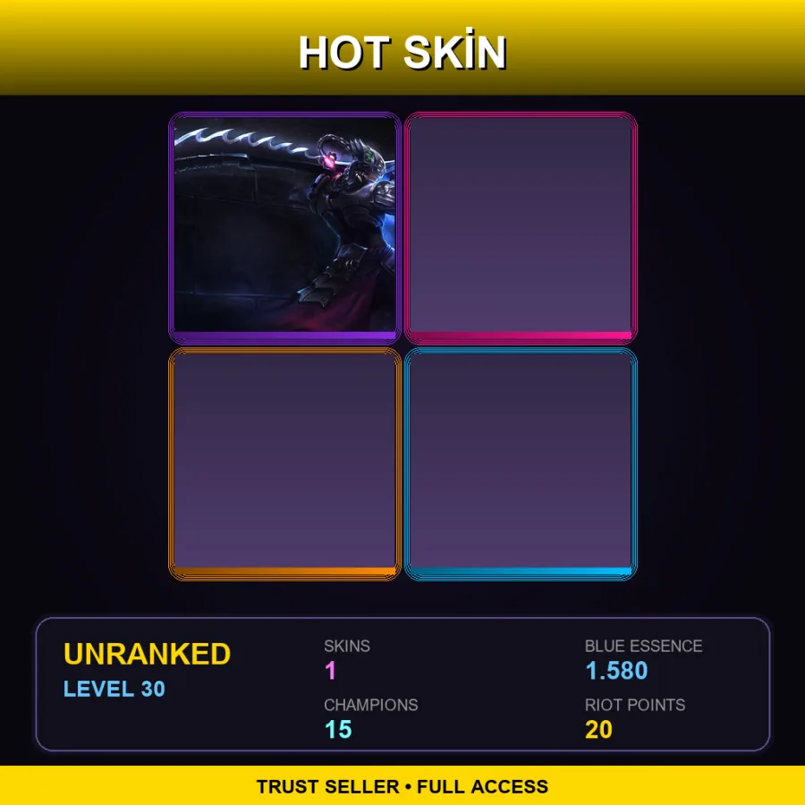 EUW | Lv30 | Unranked | 1 Skin | 15 Champ — LoL account