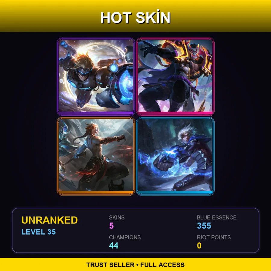 SG | Lv35 | Unranked | 5 Skin | 44 Champ