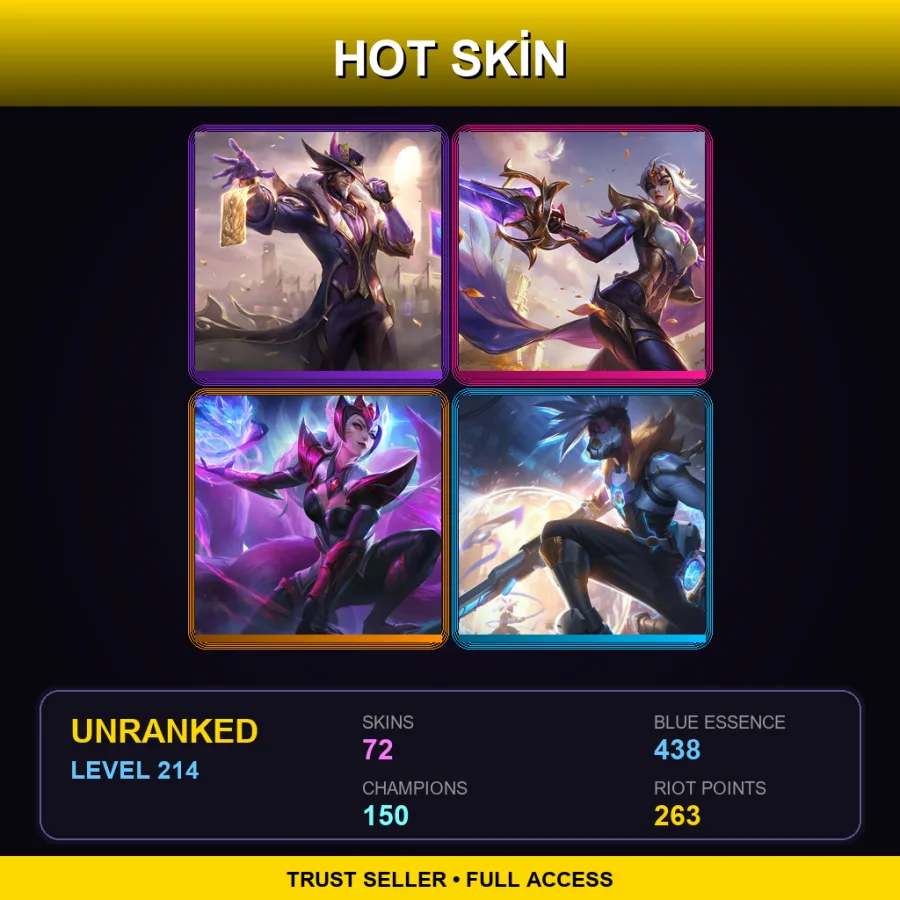 LAS | Lv214 | Unranked | 72 Skin | 150 Champ