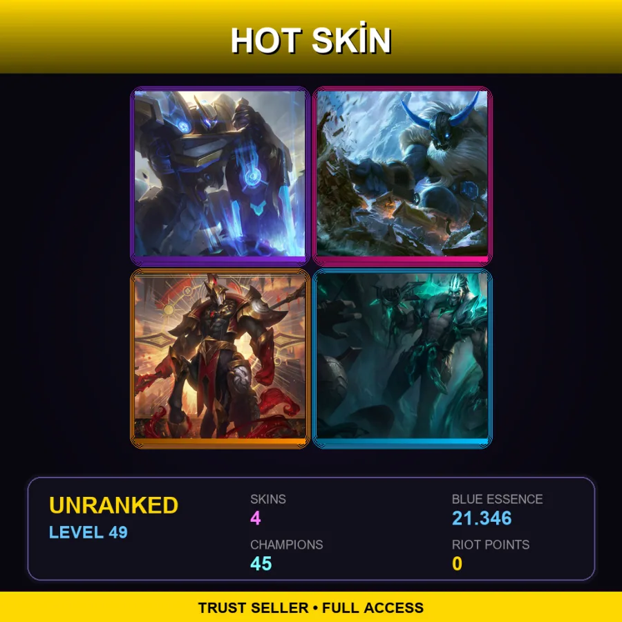 TR | Lv49 | Unranked | 4 Skin | 45 Champ