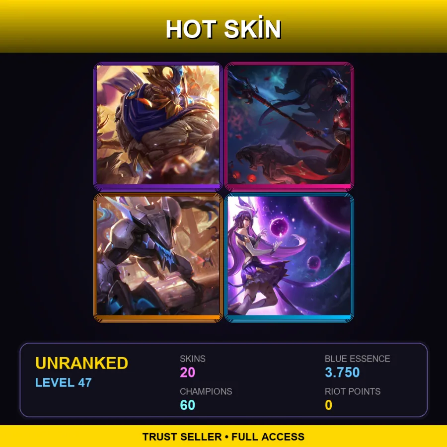 EUNE | Lv47 | Unranked | 20 Skin | 60 Champ — Victorious Maokai