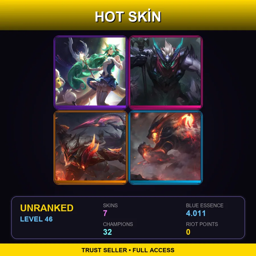 TR | Lv46 | Unranked | 7 Skin | 32 Champ — LoL account