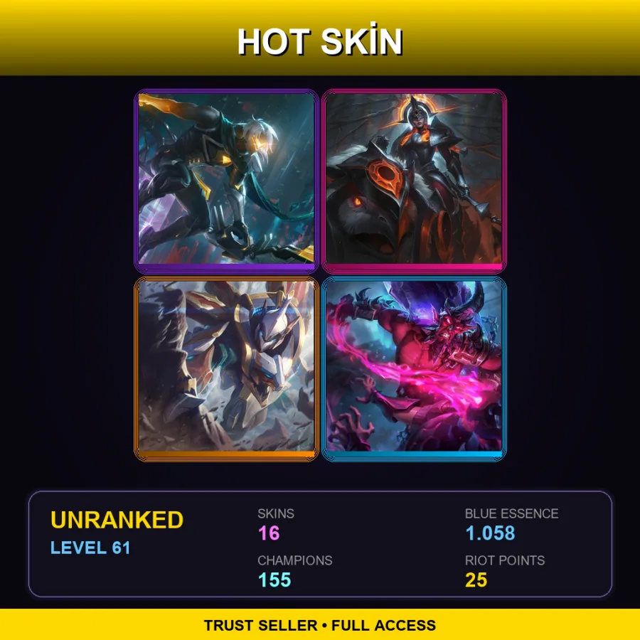 VN | Lv61 | Unranked | 16 Skin | 155 Champ