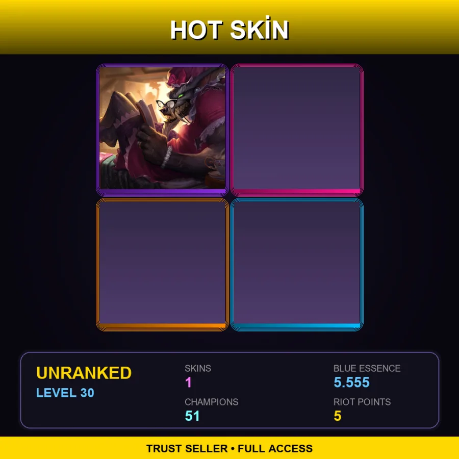 TR | Lv30 | Unranked | 1 Skin | 51 Champ