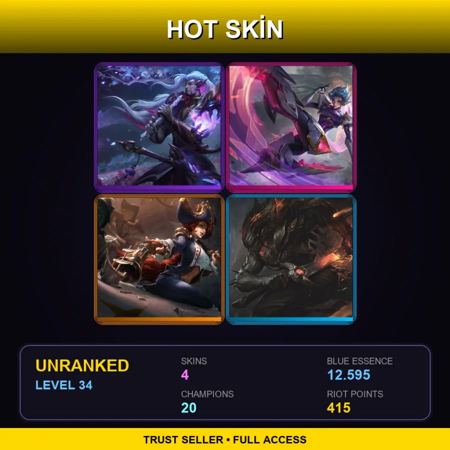 TR | Lv34 | Unranked | 4 Skin | 20 Champ