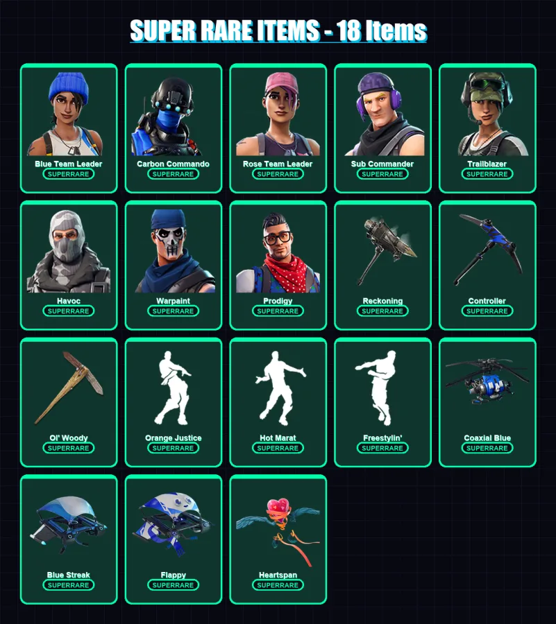 [PS4/PS5/XBOX/PC] | Blue Team Leader | Carbon Commando | Rose Team Leader | 62 skin | Lv868 — Fortnite account