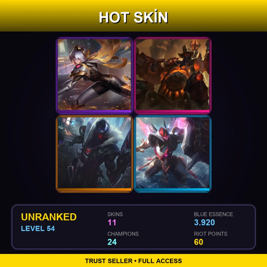 EUW | Lv54 | Unranked | 11 Skin | 24 Champ