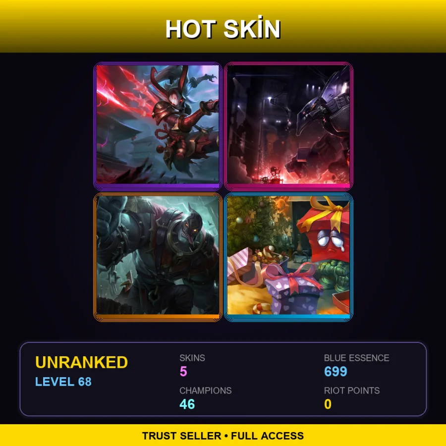 EUW | Lv68 | Unranked | 5 Skin | 46 Champ