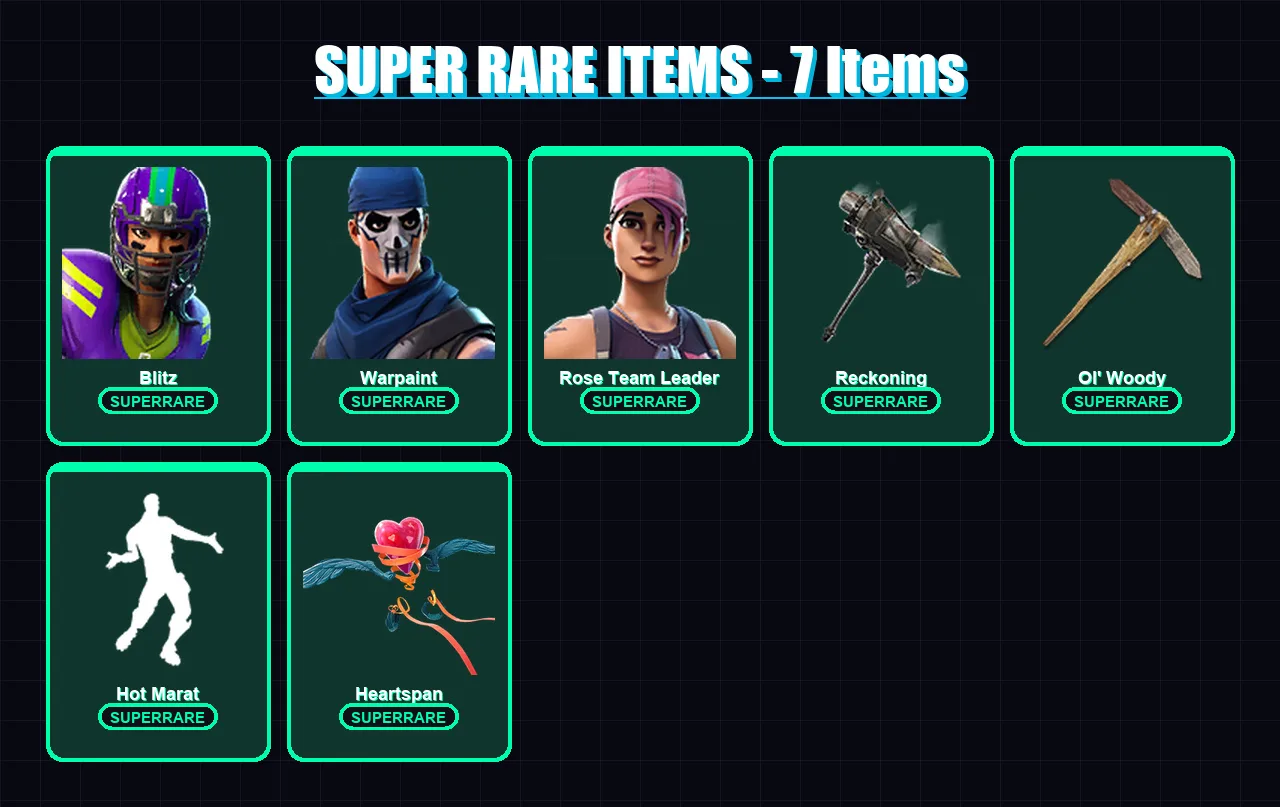 [PC/XBOX/PSN] | Blitz | Warpaint | Rose Team Leader | Catalyst | Dire | 53 skin | 38 pickaxe | 49 emote | 46 glider | Lv496