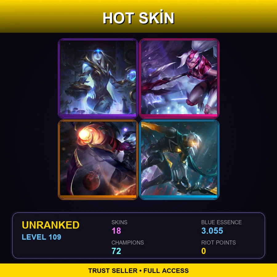 LAN | Lv109 | Unranked | 18 Skin | 72 Champ — Dark Star Varus
