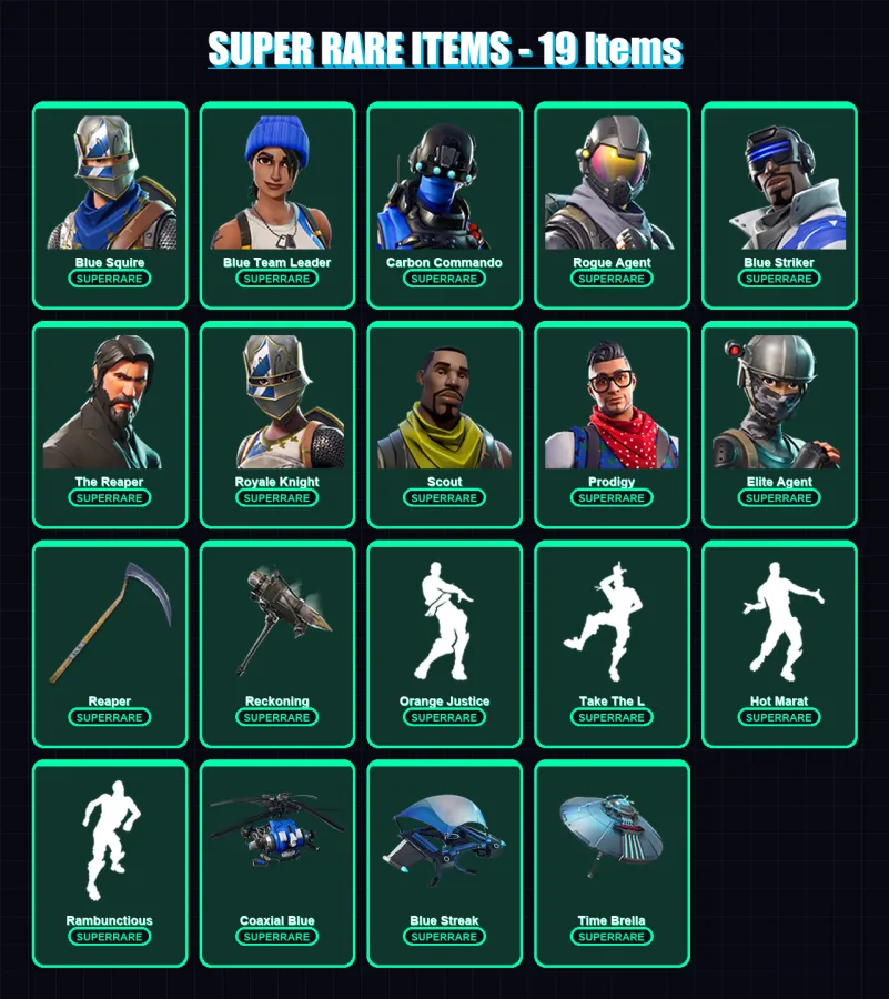 [PS4/PS5/XBOX/PC] | Blue Squire | Blue Team Leader | Carbon Commando | 157 skin | Lv1654