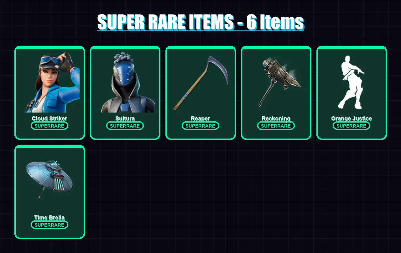 [PS4/PS5/PC] | Cloud Striker | Sultura | Ragnarok | Calamity | Blackheart | 96 skin | 95 pickaxe | 90 emote | 98 glider | Lv1168
