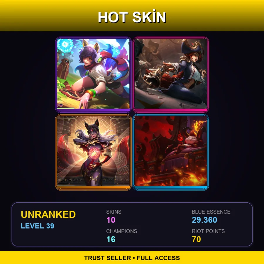 LAS | Lv39 | Unranked | 10 Skin | 16 Champ — Headhunter Master Yi
