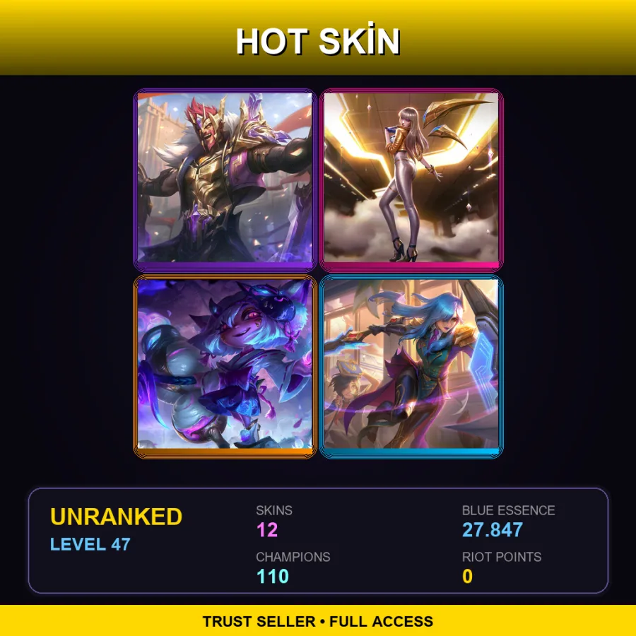 VN | Lv47 | Unranked | 12 Skin | 110 Champ