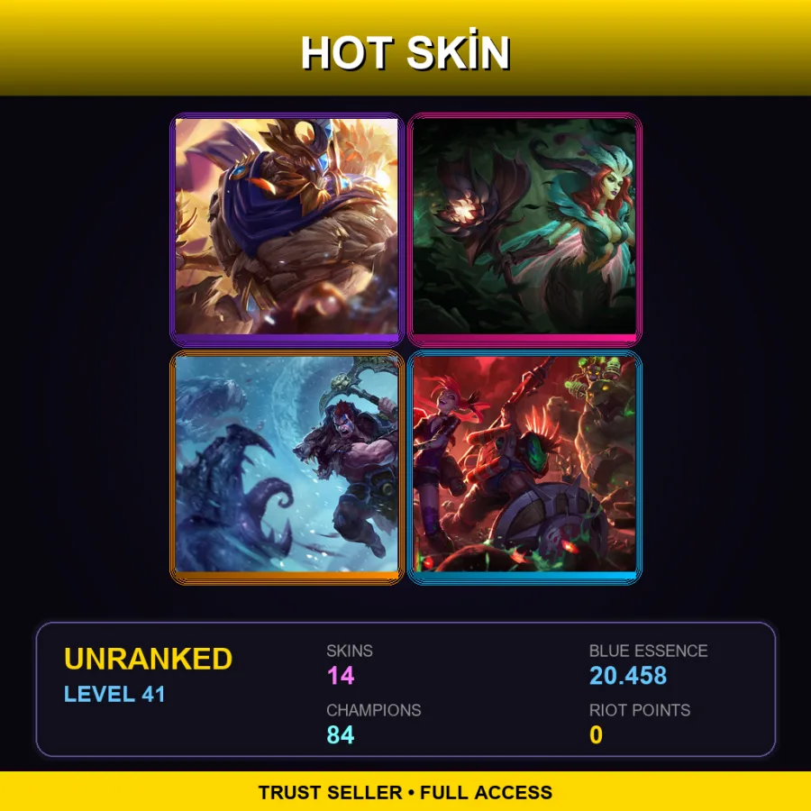 TR | Lv41 | Unranked | 14 Skin | 84 Champ