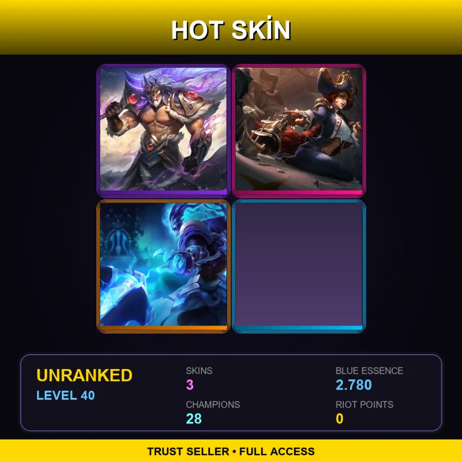 EUNE | Lv40 | Unranked | 3 Skin | 28 Champ