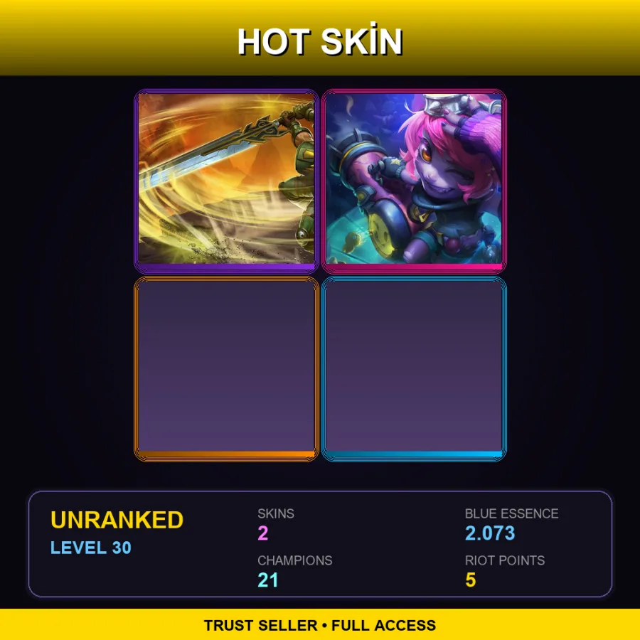 LAN | Lv30 | Unranked | 2 Skin | 21 Champ — Commando Garen