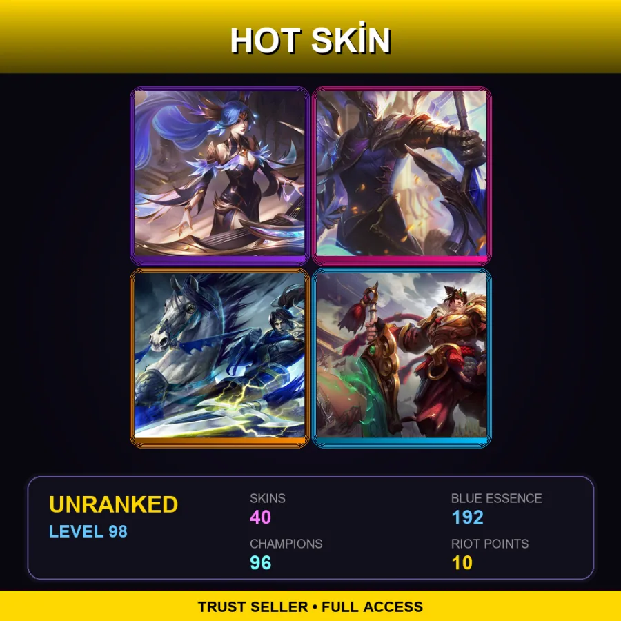 EUW | Lv98 | Unranked | 40 Skin | 96 Champ — Empyrean Zed