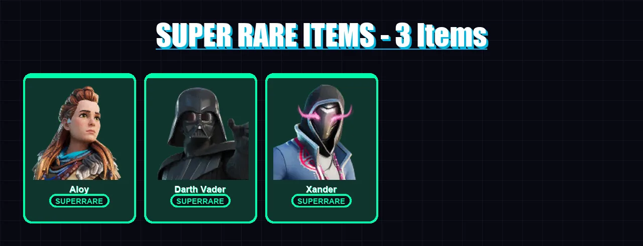 [PC/PSN] | Aloy | Darth Vader | Xander | The Foundation | The Origin | 152 skin | 198 pickaxe | 149 emote | 156 glider | Lv2385