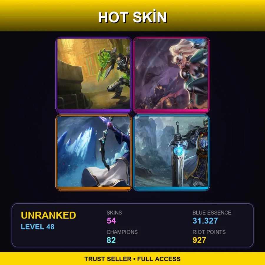 EUW | Lv48 | Unranked | 54 Skin | 82 Champ