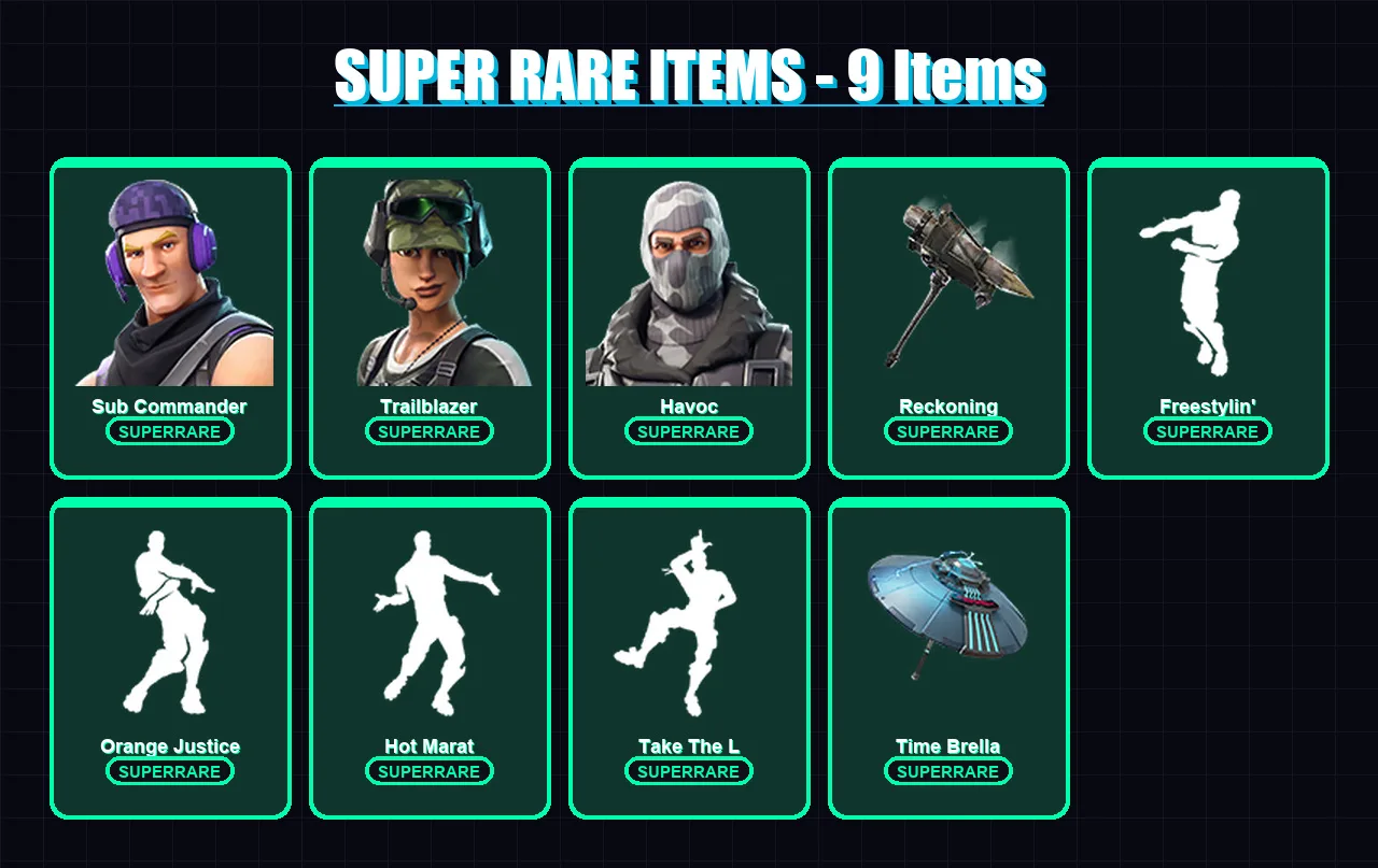 [PC/PSN] | Sub Commander | Trailblazer | Havoc | Musha | Blackheart | 31 skin | 51 pickaxe | 64 emote | 62 glider | Lv1092
