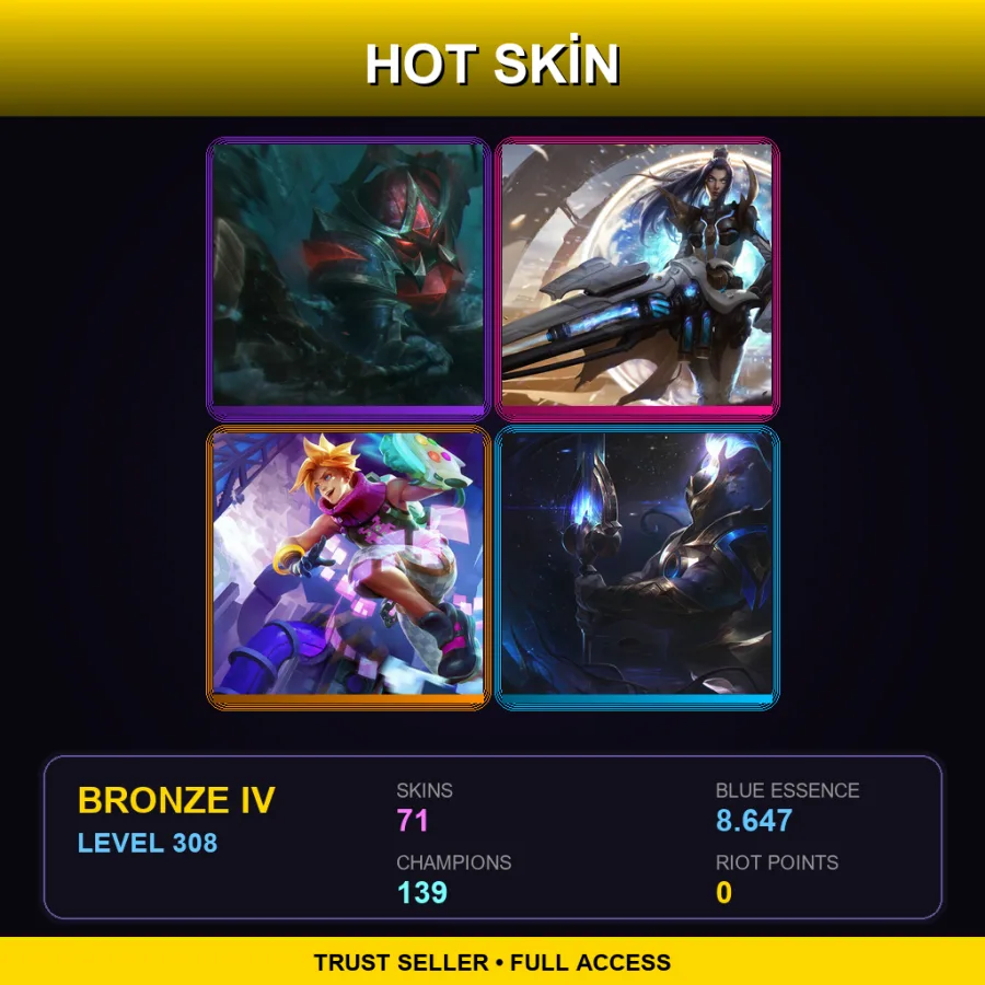 BR | Lv308 | Bronze IV | 71 Skin | 139 Champ