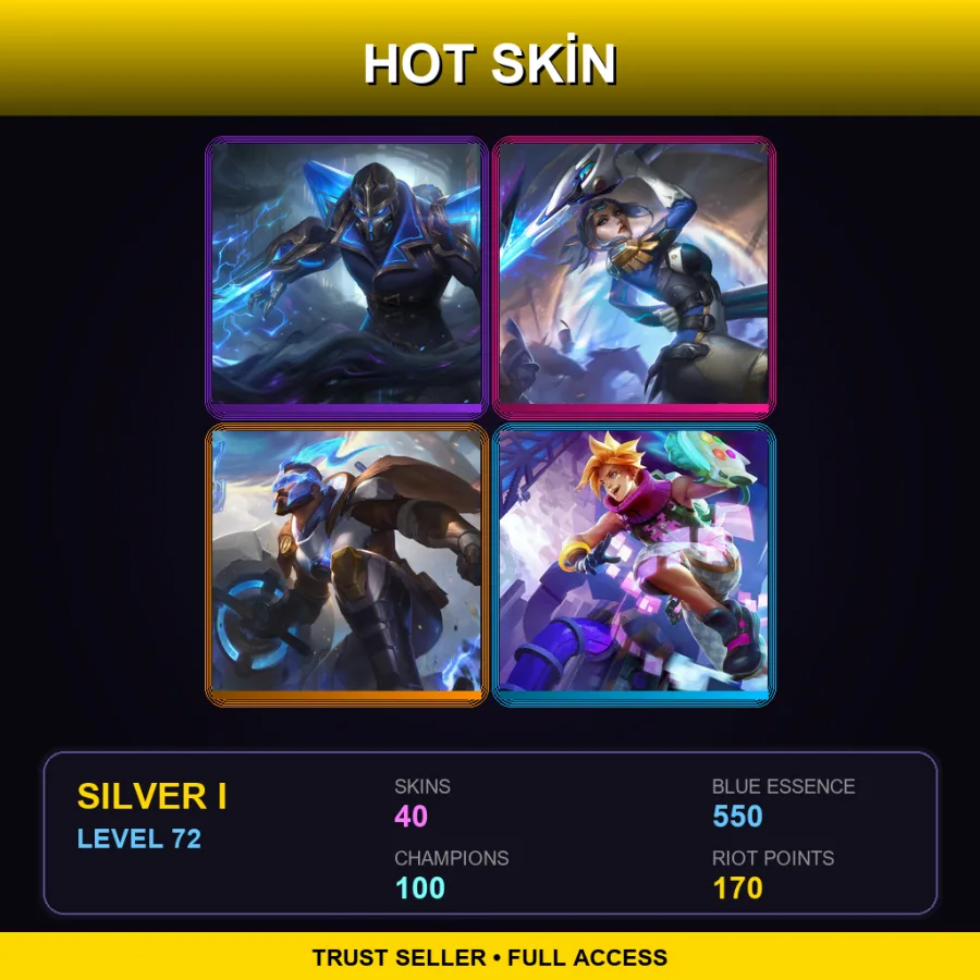 VN | Lv72 | Silver I | 40 Skin | 100 Champ
