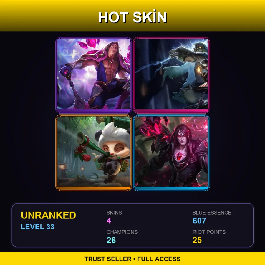 LAS | Lv33 | Unranked | 4 Skin | 26 Champ