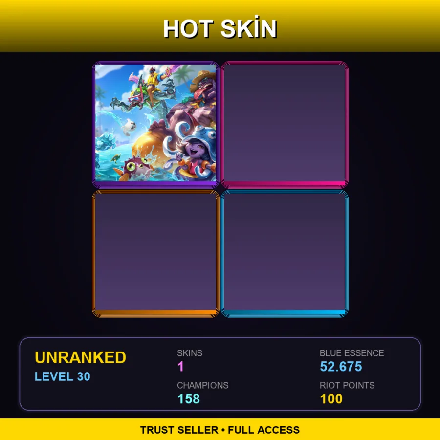 TW | Lv30 | Unranked | 1 Skin | 158 Champ