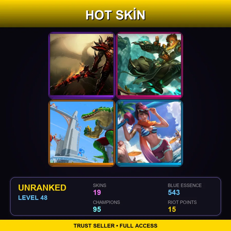 LAN | Lv48 | Unranked | 19 Skin | 95 Champ