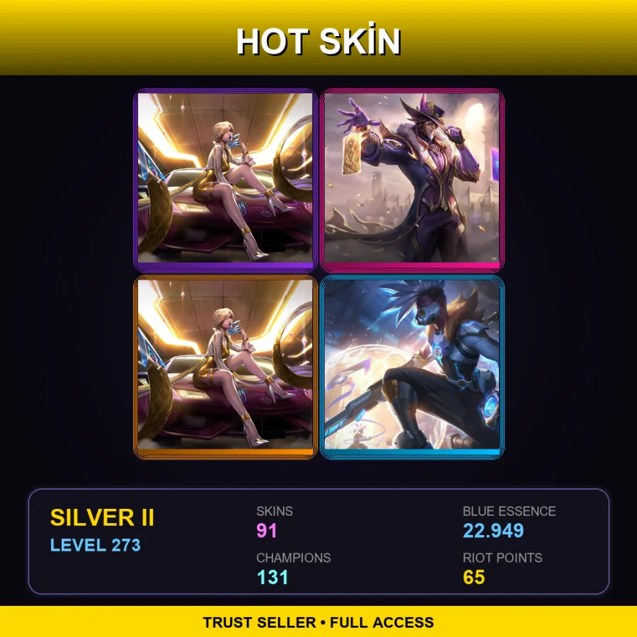 LAN | Lv273 | Silver II | 91 Skin | 131 Champ
