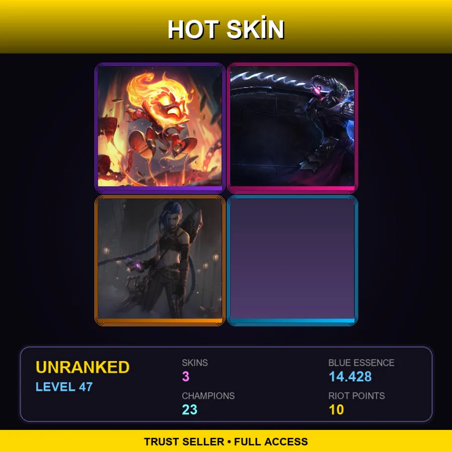 EUW | Lv47 | Unranked | 3 Skin | 23 Champ
