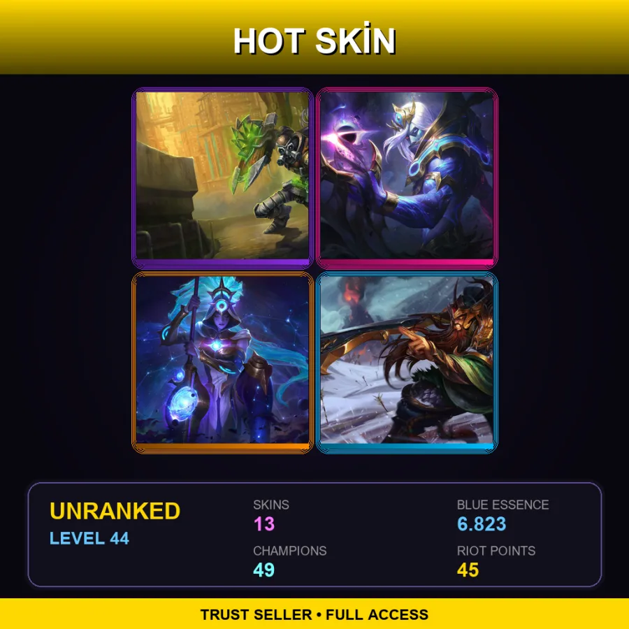 EUNE | Lv44 | Unranked | 13 Skin | 49 Champ