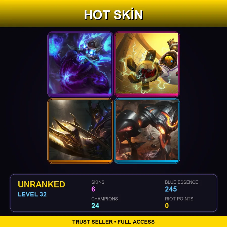 LAS | Lv32 | Unranked | 6 Skin | 24 Champ — LoL account