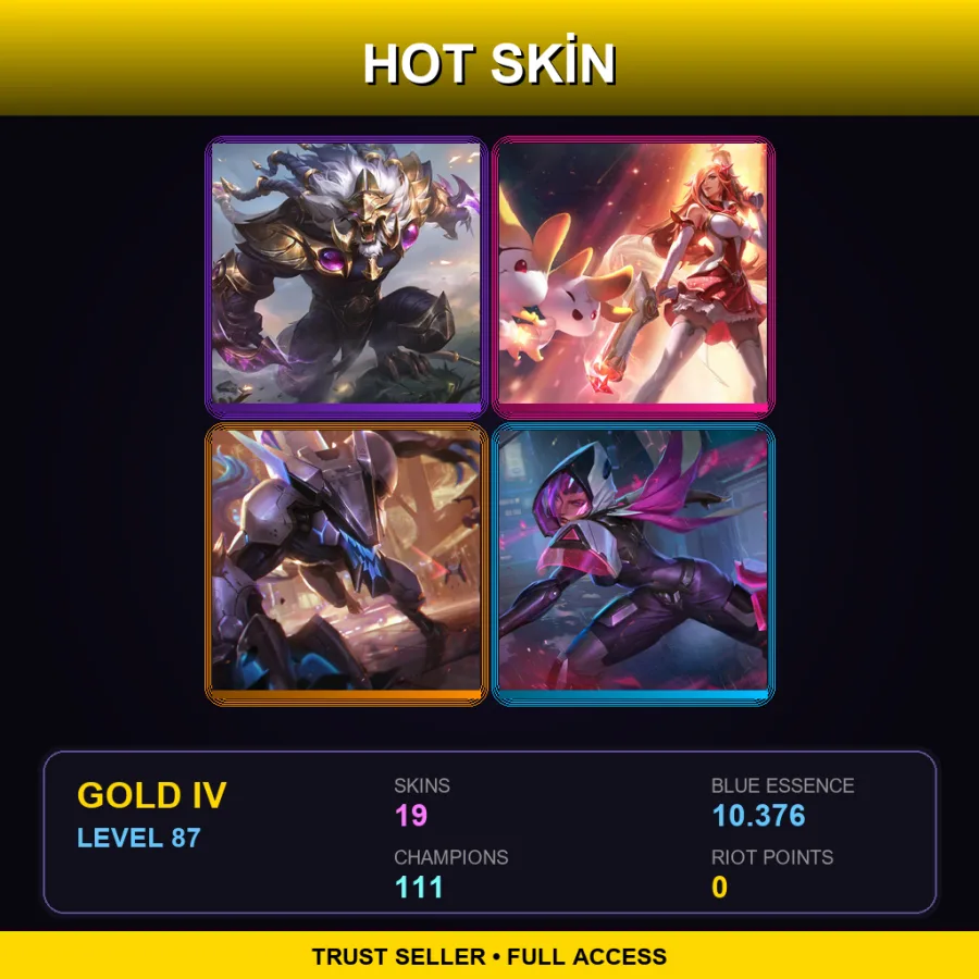 LAS | Lv87 | Gold IV | 19 Skin | 111 Champ