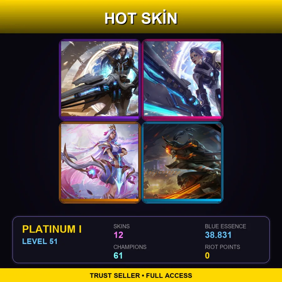 VN | Lv51 | Platinum I | 12 Skin | 61 Champ